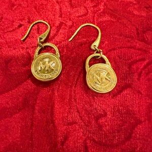 Michael Kors Gold Logo Earrings and key chain